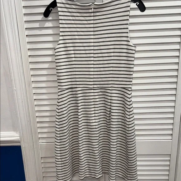 LOFT Black and White Striped Mini Dress - Picture 4 of 4